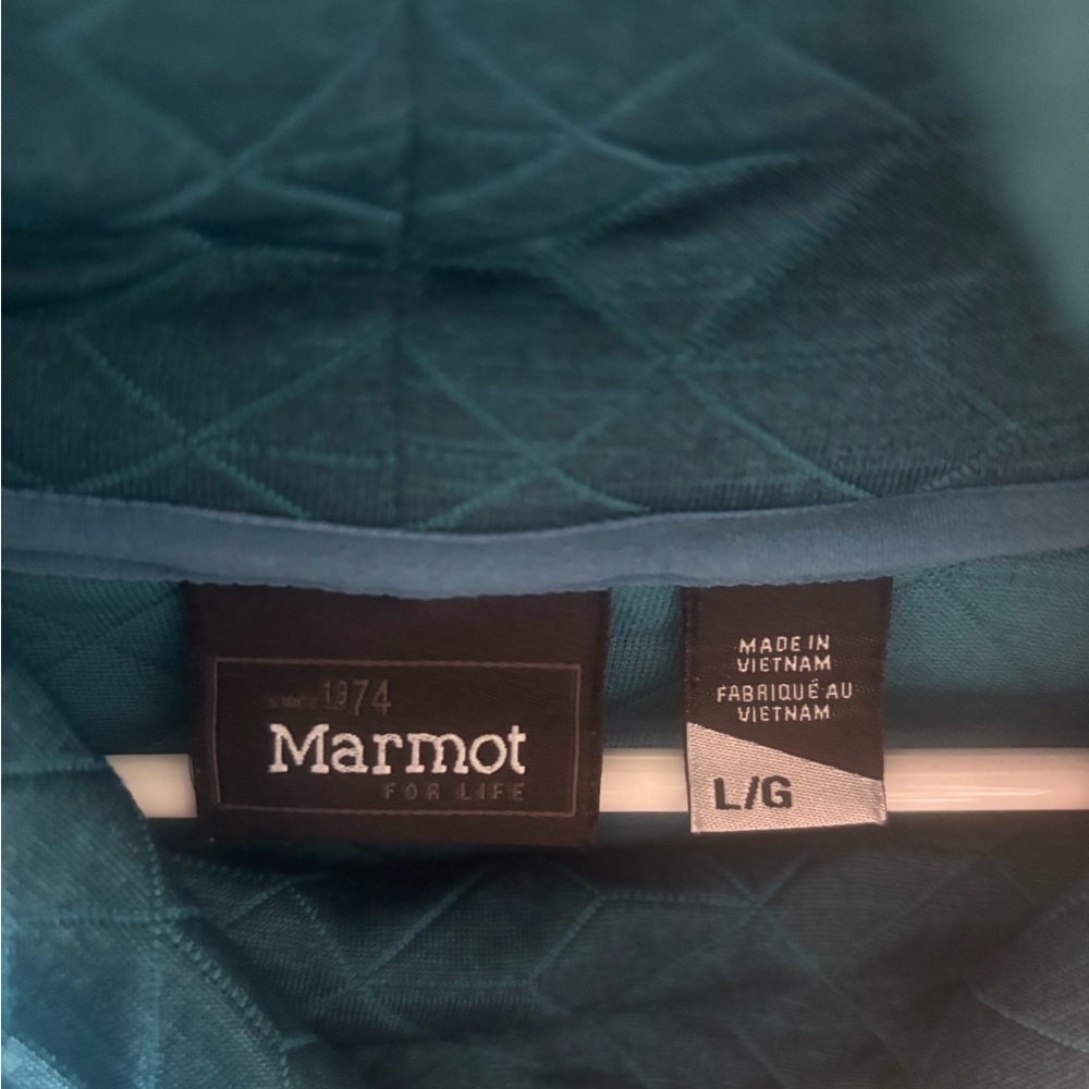 EUC Marmot Blue Quilted Sweater - Picture 4 of 4